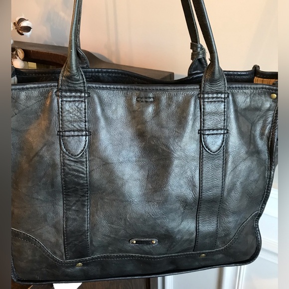 Frye Campus Dakota Leather Marbled Black Tote Shopper Shoulder Bag $378 - Picture 4 of 15